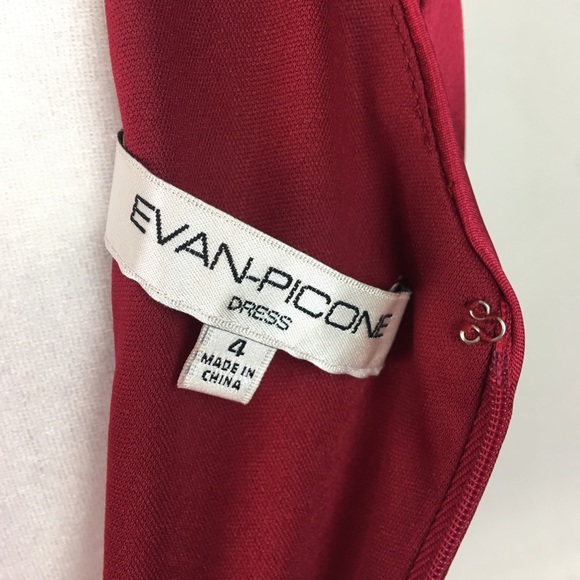 Evan Picone Red Dress Size 4 - Picture 5 of 7